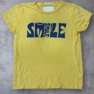Mother “Smile” Tee XS Yellow Blue Graphic‎ – The Sinful Cut